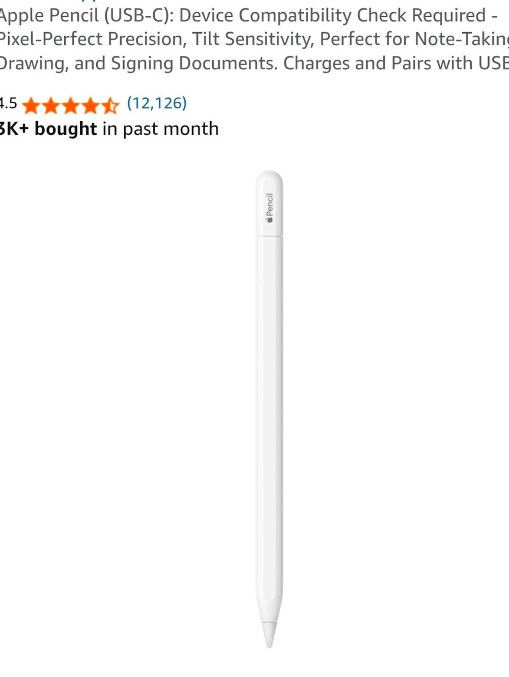 New In Box Apple Pencil (USB-C)